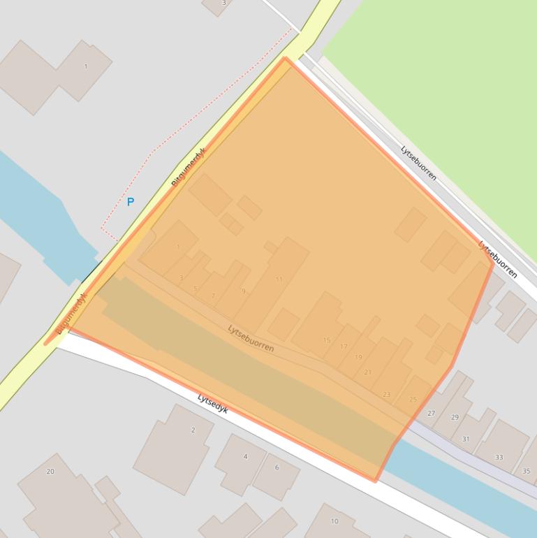 Kaart van postcodegebied 9036MN.