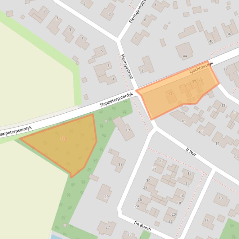 Kaart van postcodegebied 9036NB.