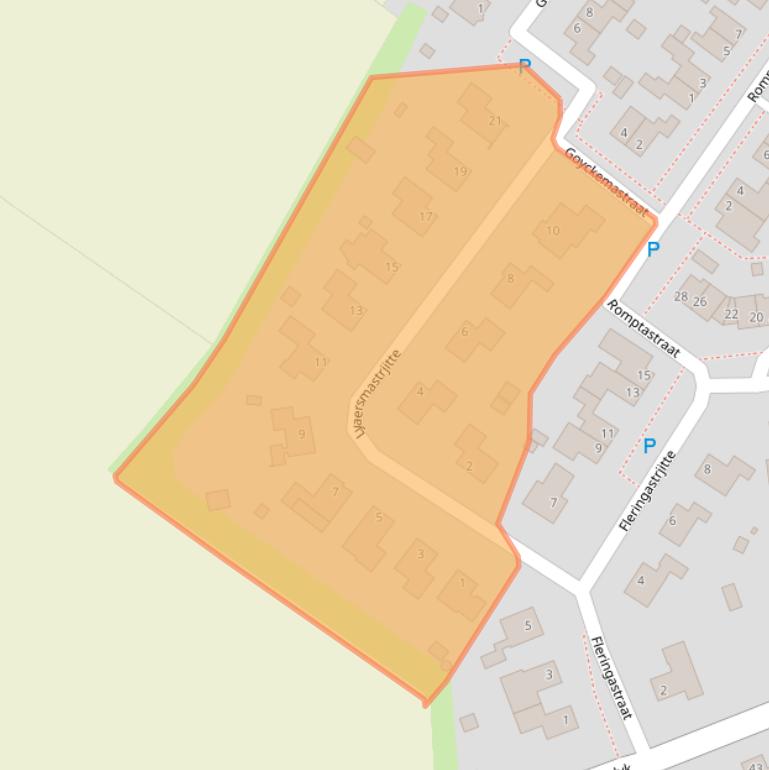 Kaart van postcodegebied 9036PE.