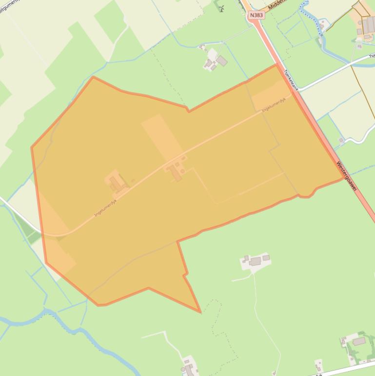 Kaart van postcodegebied 9036VT.