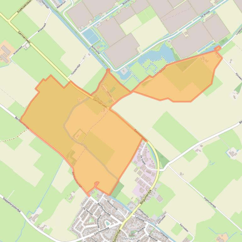 Kaart van postcodegebied 9036VW.