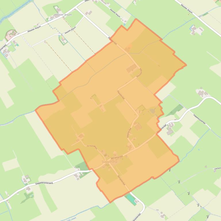 Kaart van postcodegebied 9037.