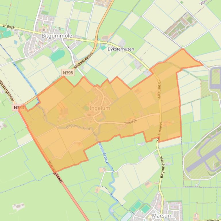 Kaart van postcodegebied 9038.