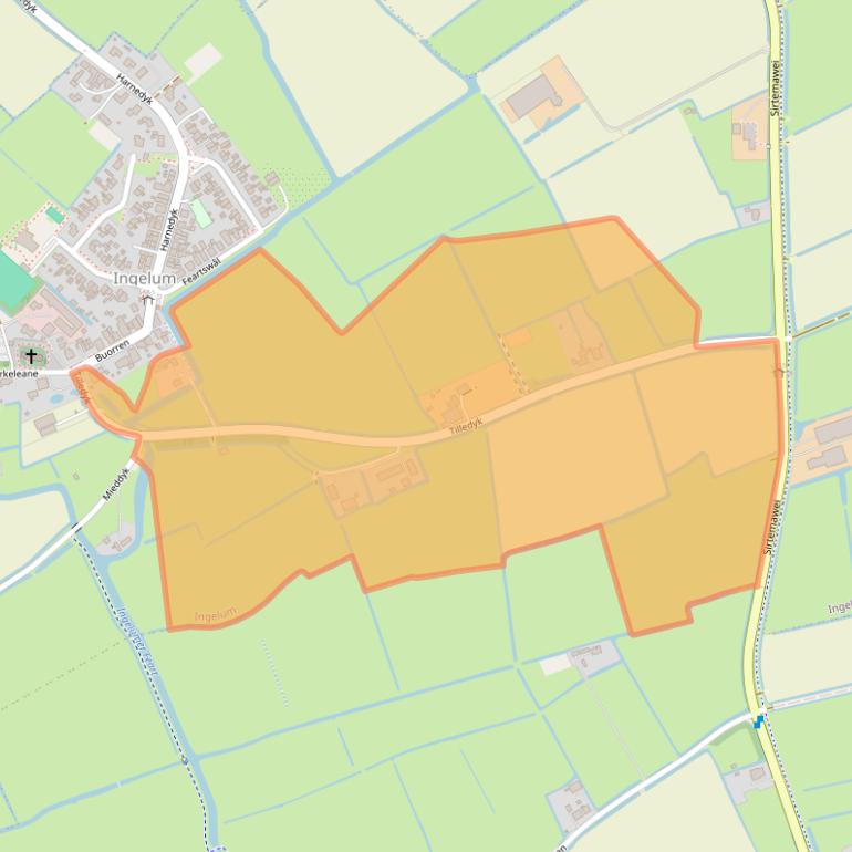 Kaart van postcodegebied 9038TB.