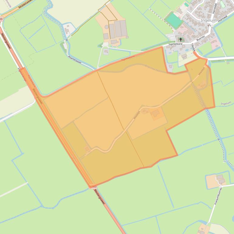 Kaart van postcodegebied 9038TC.