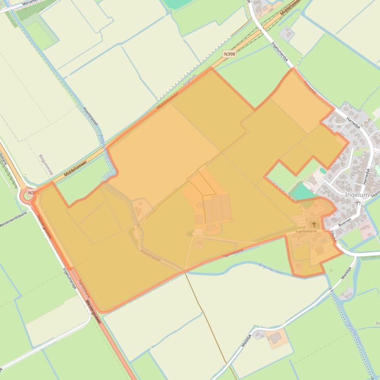 Kaart van postcodegebied 9038TD.