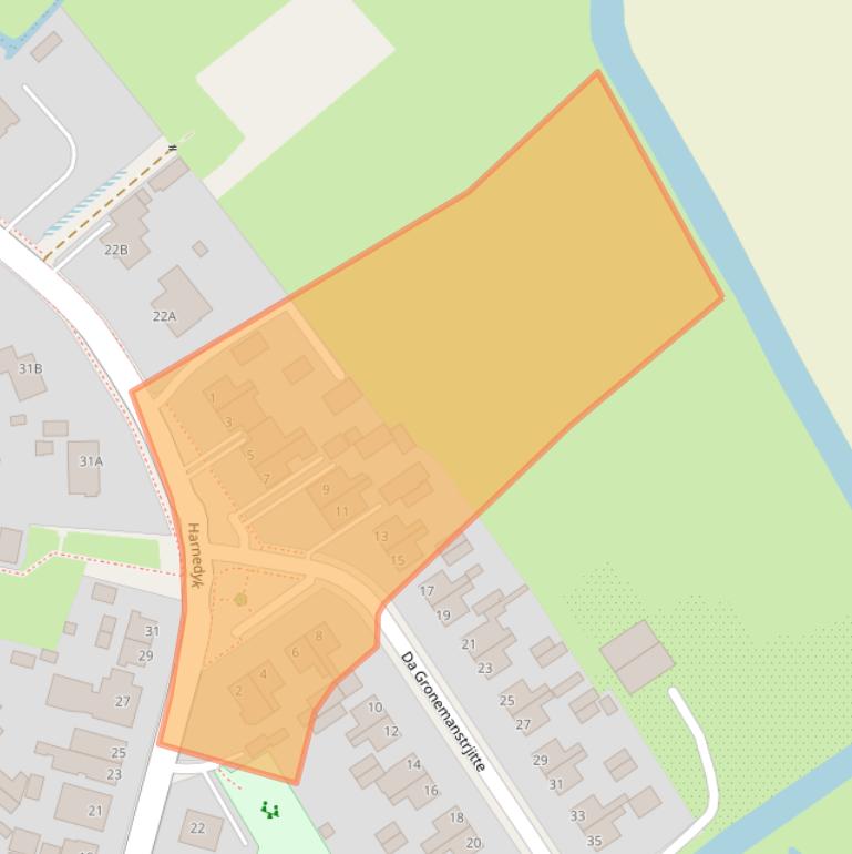 Kaart van postcodegebied 9038TK.