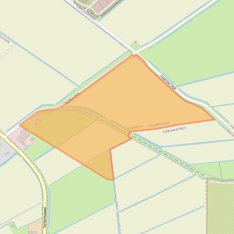 Kaart van postcodegebied 9038TR.