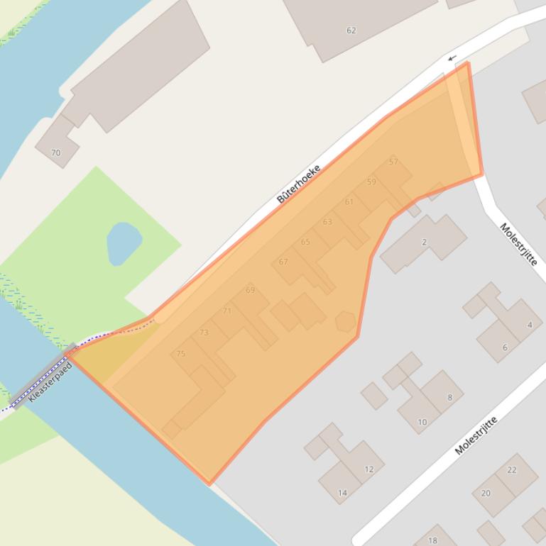 Kaart van postcodegebied 9041AB.