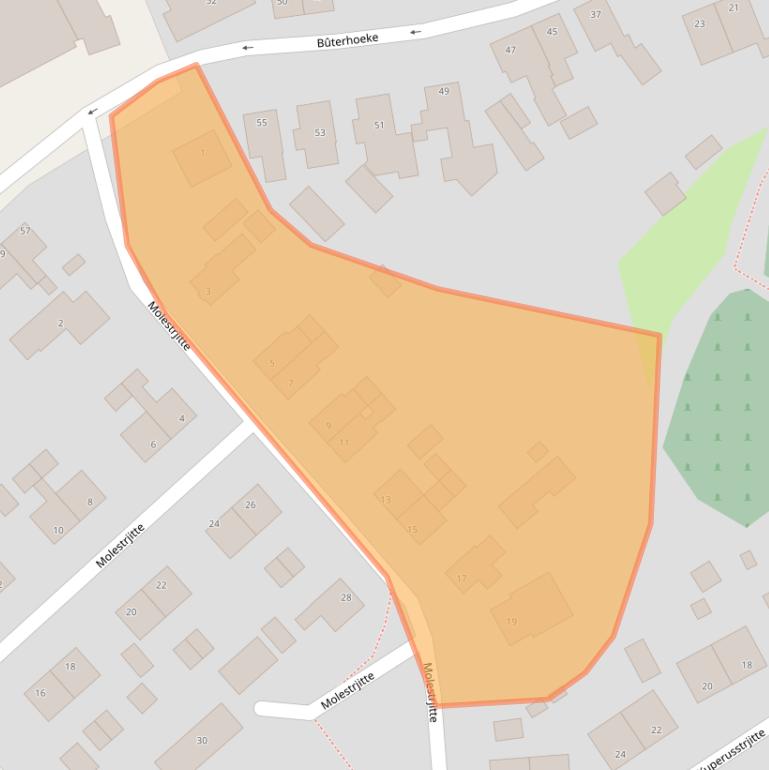 Kaart van postcodegebied 9041AE.