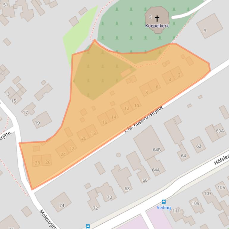 Kaart van postcodegebied 9041AJ.