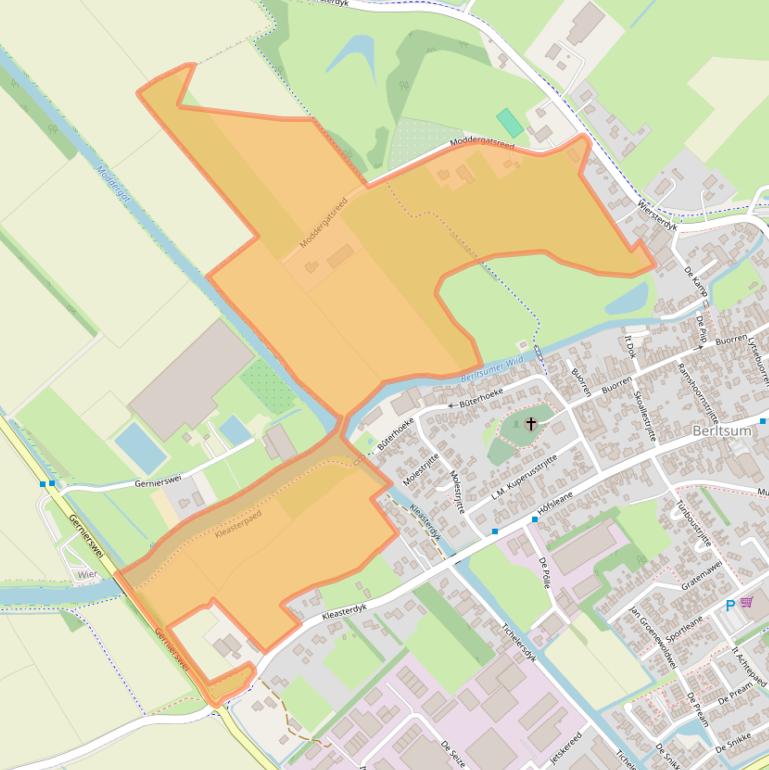 Kaart van postcodegebied 9041BJ.