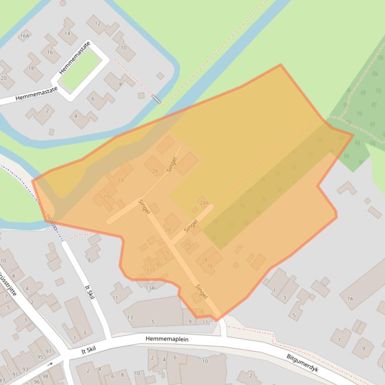 Kaart van postcodegebied 9041CA.