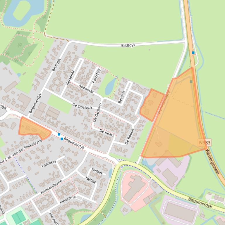 Kaart van postcodegebied 9041CD.