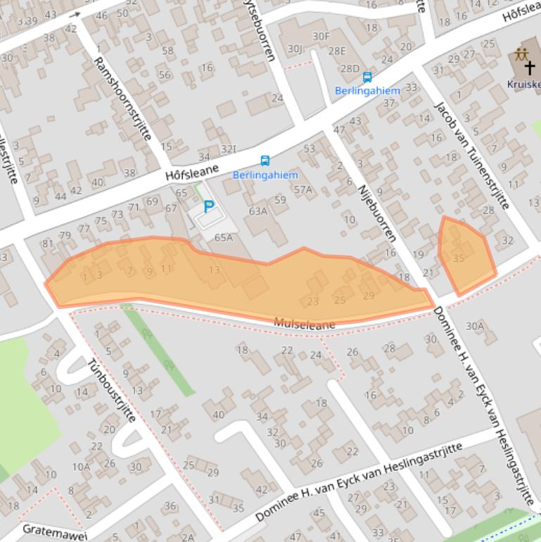 Kaart van postcodegebied 9041CX.