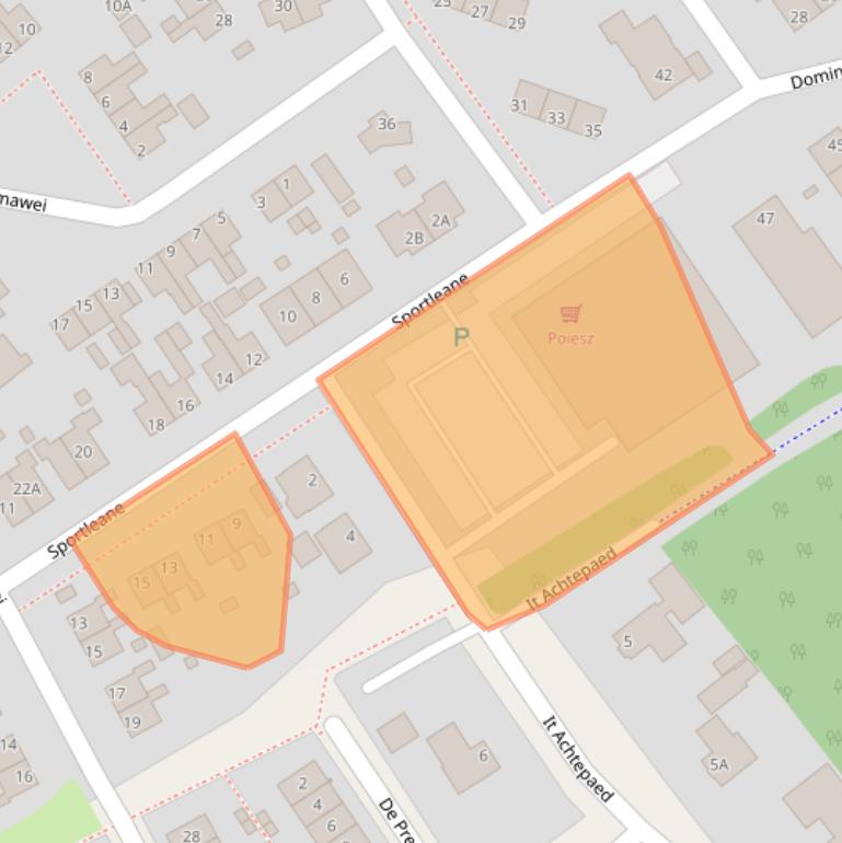 Kaart van postcodegebied 9041EC.