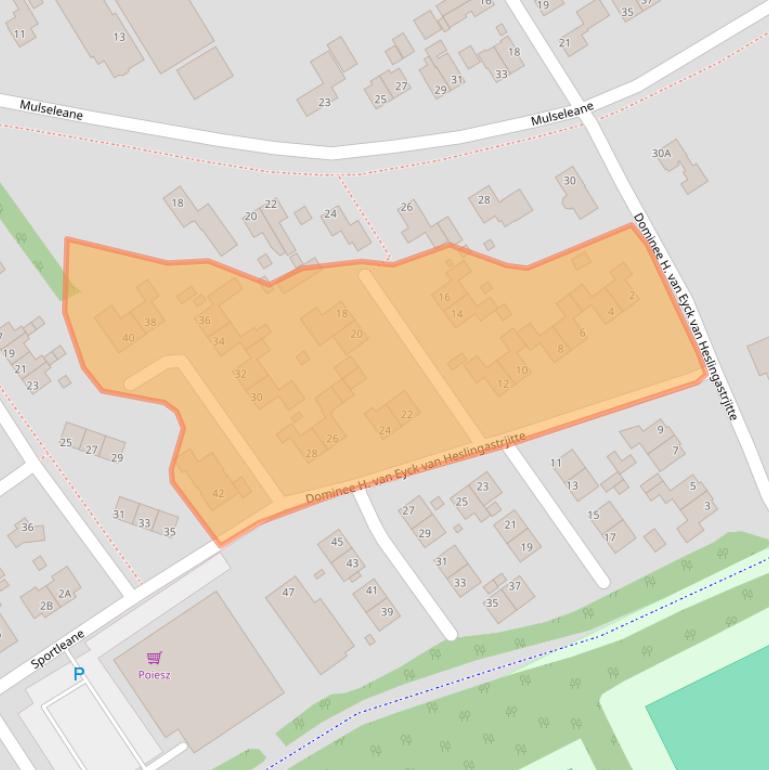 Kaart van postcodegebied 9041EH.