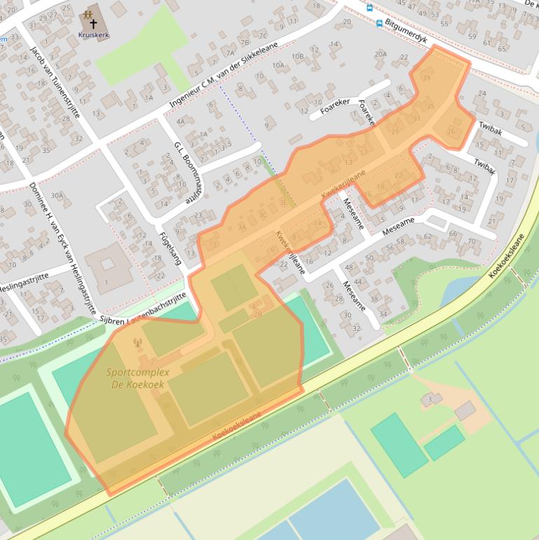 Kaart van postcodegebied 9041ER.