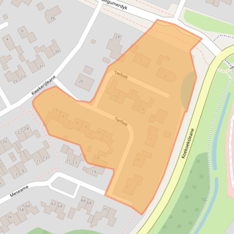 Kaart van postcodegebied 9041ES.