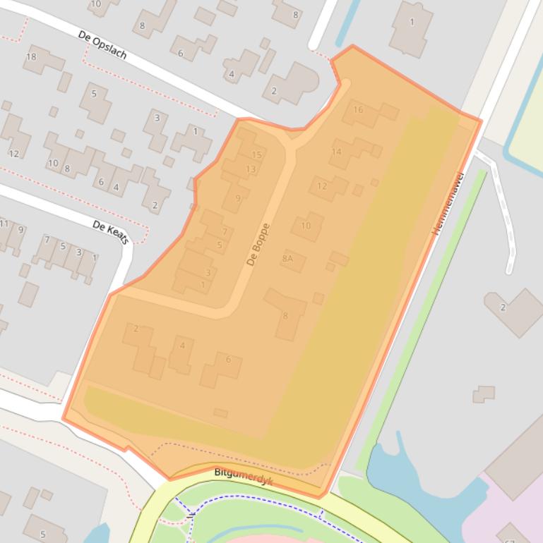 Kaart van postcodegebied 9041EZ.