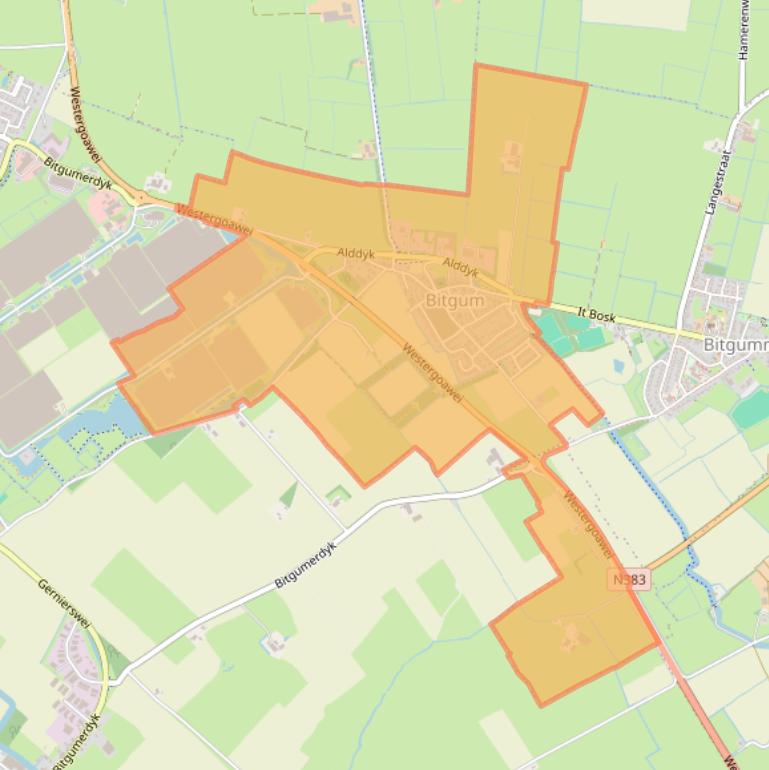 Kaart van postcodegebied 9044.