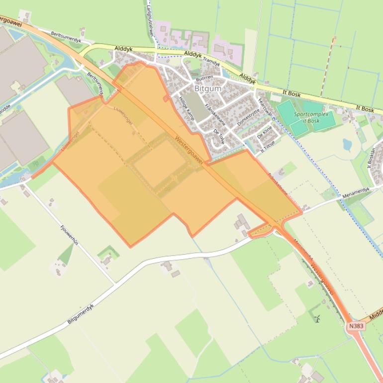 Kaart van postcodegebied 9044MC.