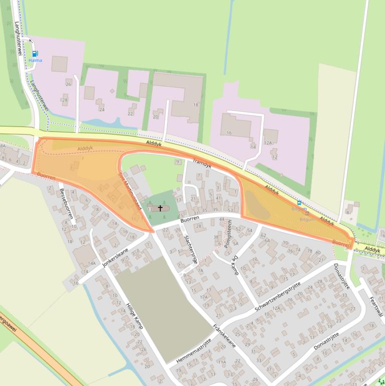 Kaart van postcodegebied 9044MD.