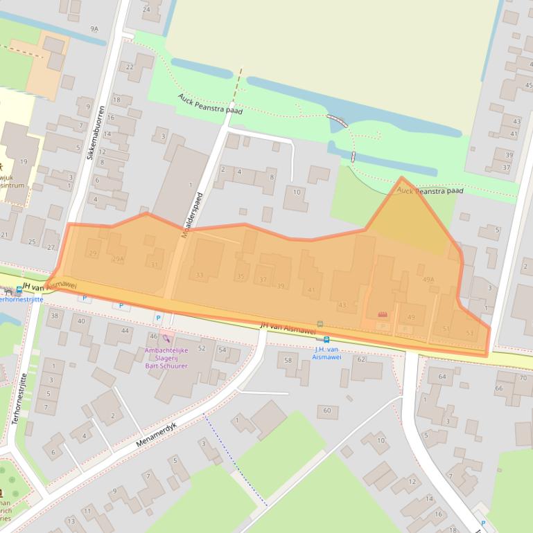 Kaart van postcodegebied 9045PG.
