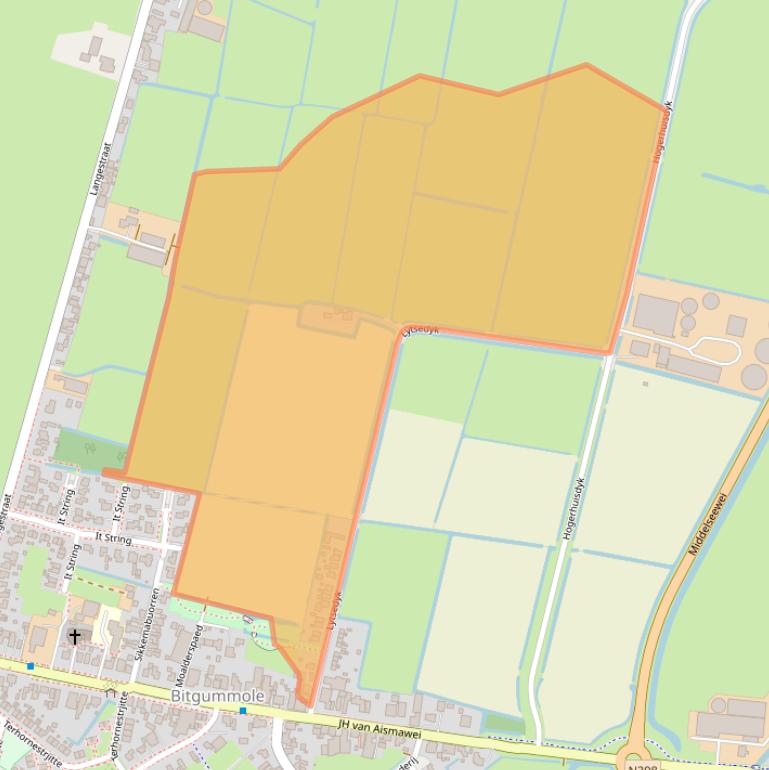 Kaart van postcodegebied 9045PN.