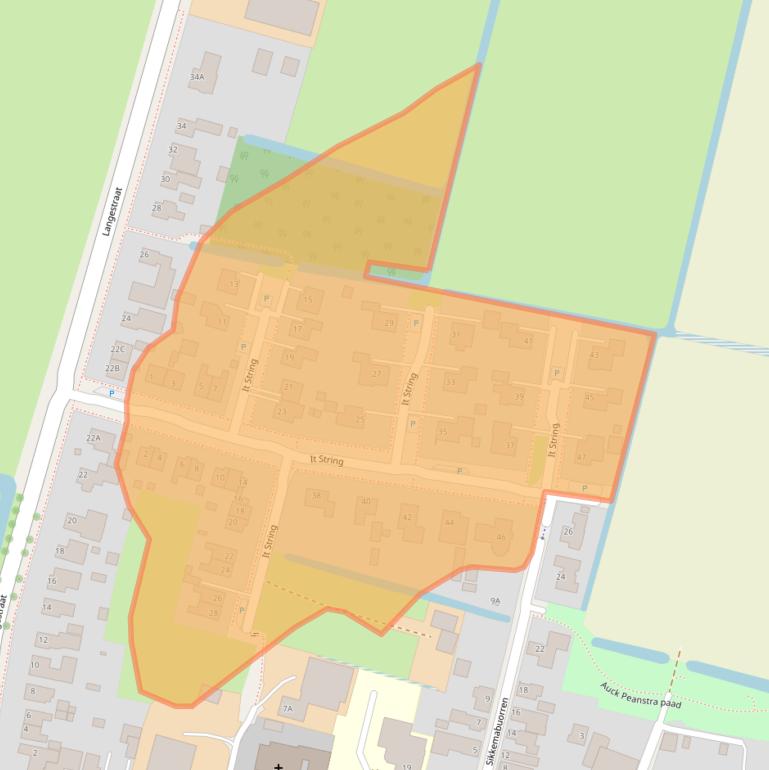 Kaart van postcodegebied 9045RE.