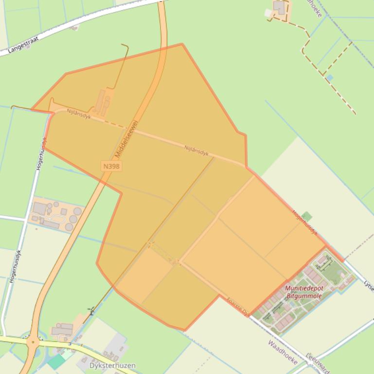 Kaart van postcodegebied 9045TS.