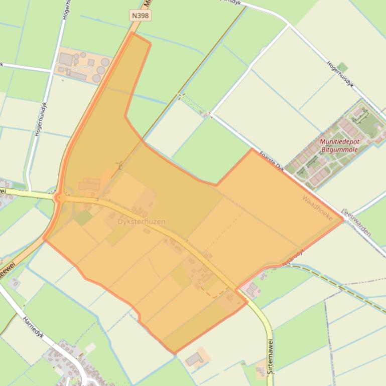 Kaart van postcodegebied 9045TT.