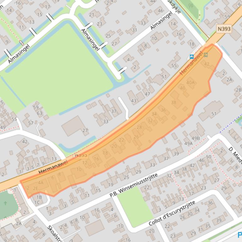 Kaart van postcodegebied 9047JC.
