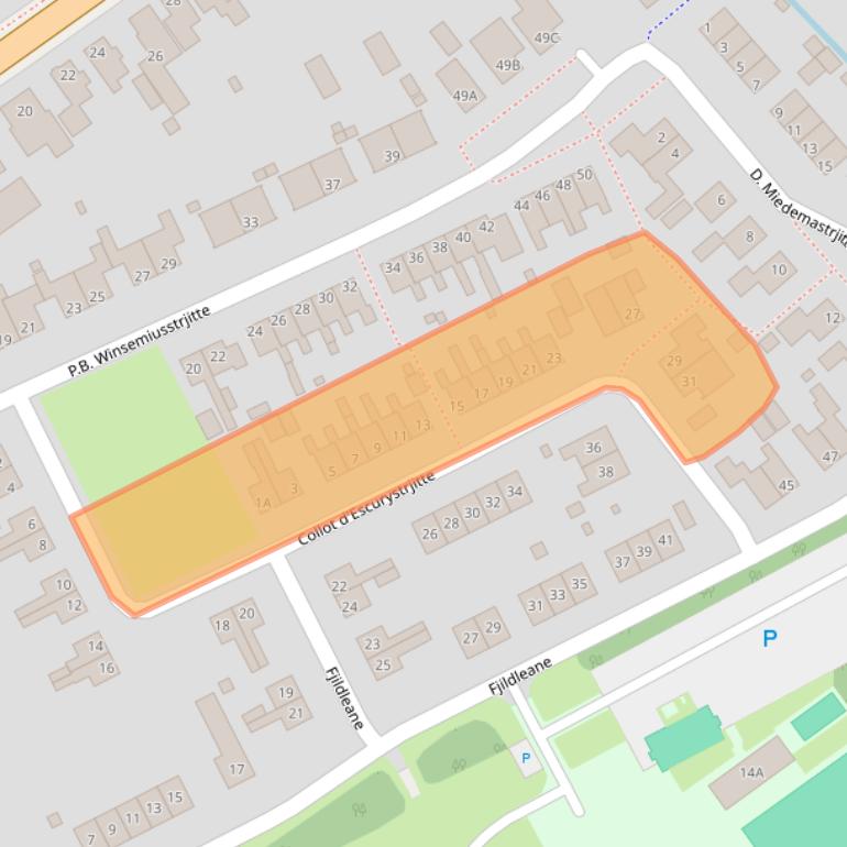 Kaart van postcodegebied 9047JM.