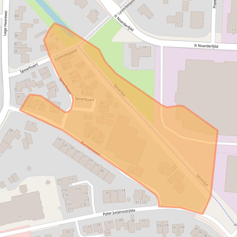 Kaart van postcodegebied 9051BN.