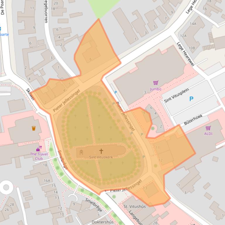 Kaart van postcodegebied 9051BV.