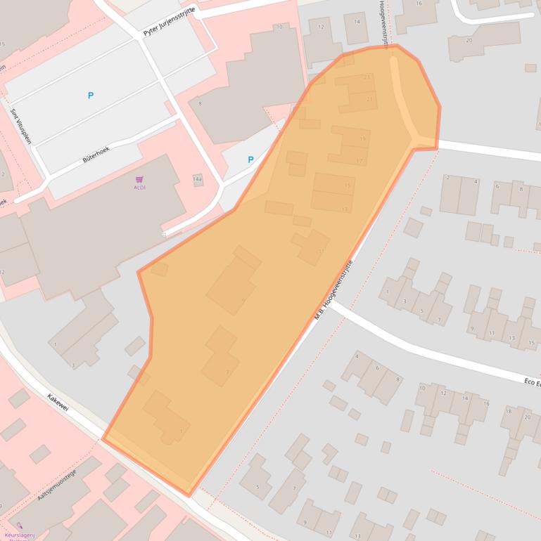 Kaart van postcodegebied 9051CA.