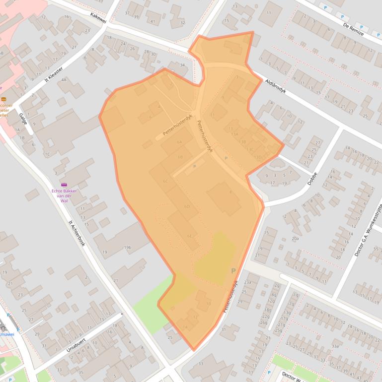 Kaart van postcodegebied 9051CX.