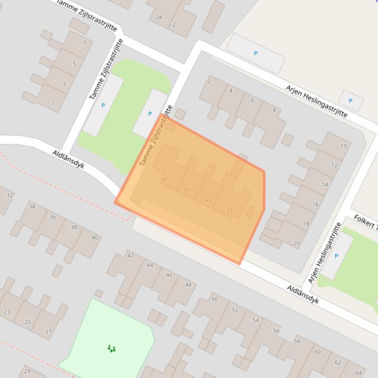 Kaart van postcodegebied 9051DC.