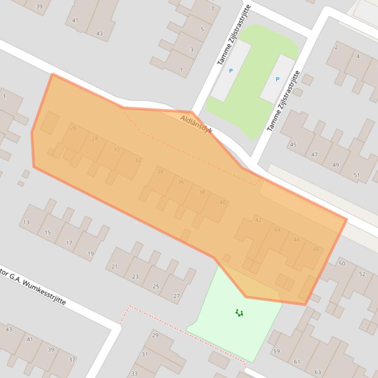 Kaart van postcodegebied 9051DG.