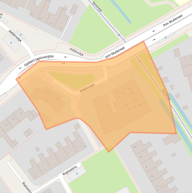 Kaart van postcodegebied 9051DJ.