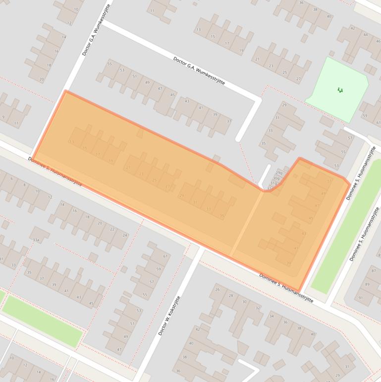 Kaart van postcodegebied 9051DT.