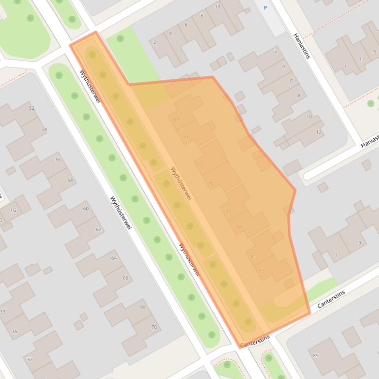 Kaart van postcodegebied 9051EG.