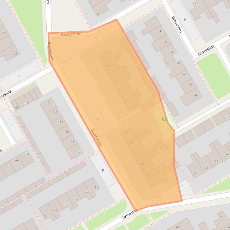 Kaart van postcodegebied 9051GL.