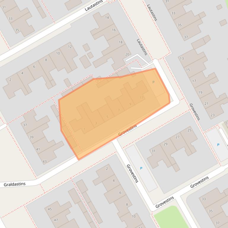 Kaart van postcodegebied 9051GW.