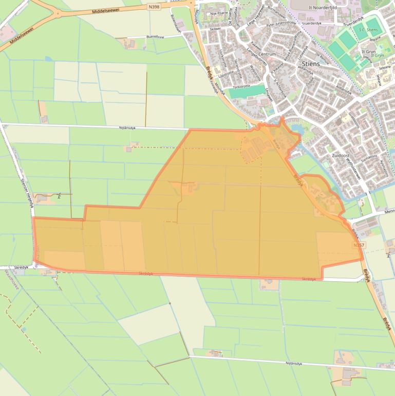 Kaart van postcodegebied 9051HZ.