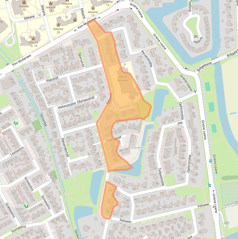Kaart van postcodegebied 9051KE.