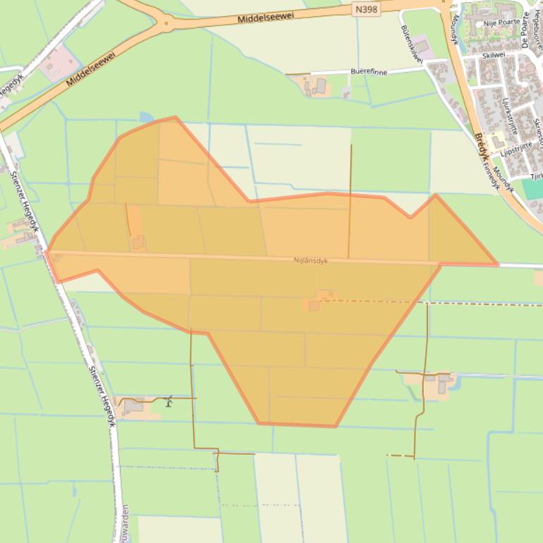 Kaart van postcodegebied 9051LL.