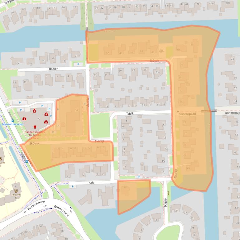 Kaart van postcodegebied 9051PR.
