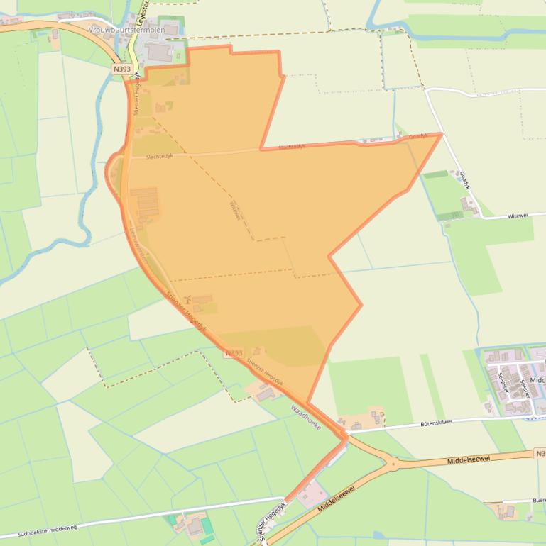 Kaart van postcodegebied 9051TA.